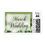 March Wedding Green Postage Stamp
