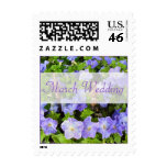 March Wedding purple flowers Postage Stamps