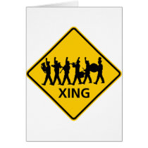 Marching Band Crossing Highway Sign Cards