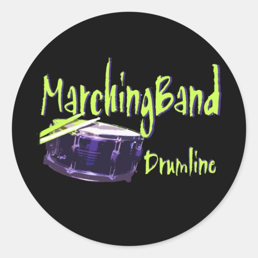 Marching Band Drumline Round Stickers Zazzle