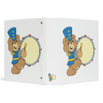 Marching Band Drummer Bear Vinyl Binder