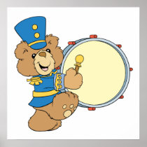 Marching Band Drummer Bear Poster