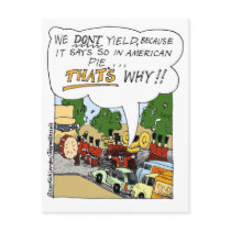Marching Band Yields Funny Offbeat Cartoon Gifts Post Card