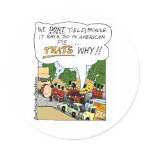 Marching Band Yields Funny Offbeat Cartoon Gifts Sticker