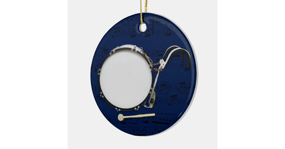 Marching Bass Drum Pick your color Ceramic Ornament Zazzle