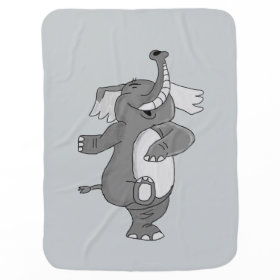 Marching elephant baby blankets