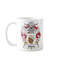 Marco Family Crest mugs by coatsofarms Marco Family Crest mugs