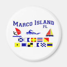 Marco Island FL Signal Flags Fridge Magnets