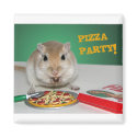 Marco the Gerbil's Pizza Party Magnet by twinsqueaks Marco the Gerbil's Pizza Party Magnet