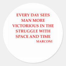 MARCONI quote Round Sticker