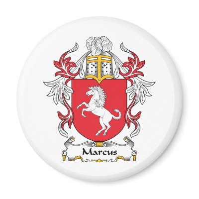 Marcus Family Crest Refrigerator Magnet by coatsofarms