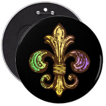 Mardi Fleur de Gras Pinback Button