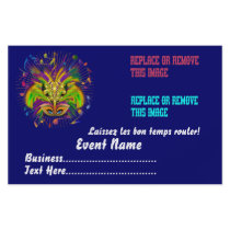 Mardi Gras 5.5" x 8.5" Landscape Please View Notes Flyer Design