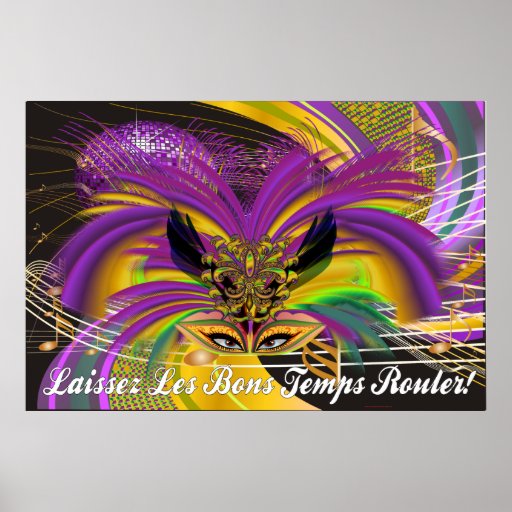 Mardi Gras 60" X 40" Hi-Res Mask The Queen II Posters