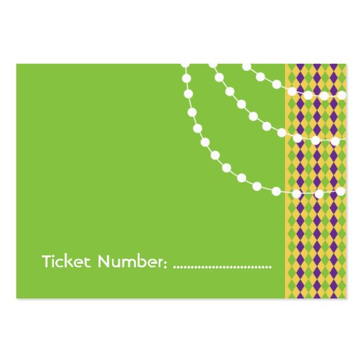 Mardi Gras Admission Tickets Business Card Templates (back side)