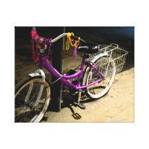 Mardi Gras bead bike Stretched Canvas Print