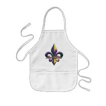 Mardi Gras bead Fleur de lis 2 Apron