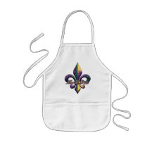 Mardi Gras bead Fleur de lis 2 Apron