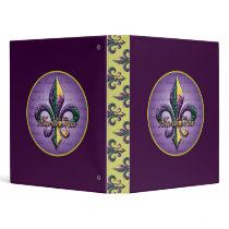 Mardi Gras bead Fleur de lis 2 Vinyl Binders