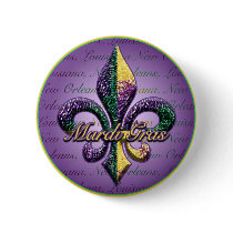 Mardi Gras bead Fleur de lis 2 Buttons