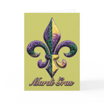 Mardi Gras bead Fleur de lis 2 Greeting Cards