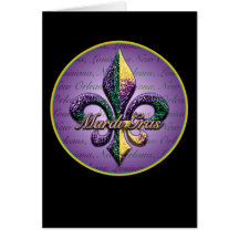 Mardi Gras bead Fleur de lis 2 Cards