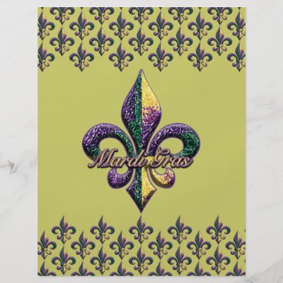 An original Fleur de lis design filled with Mardi Gras beads on apparel
