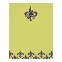 Mardi Gras bead Fleur de lis 2 Letterhead