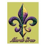 Mardi Gras bead Fleur de lis 2 Post Cards