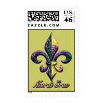 Mardi Gras bead Fleur de lis 2 Postage