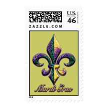 Mardi Gras bead Fleur de lis 2 Postage