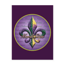 Mardi Gras bead Fleur de lis 2 Postcards