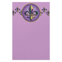 Mardi Gras bead Fleur de lis 2 Stationery Design