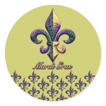 Mardi Gras bead Fleur de lis 2 Stickers