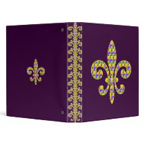 Mardi Gras bead Fleur de lis Binders