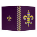 Mardi Gras bead Fleur de lis binder