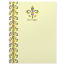 Mardi Gras bead Fleur de lis Letterhead