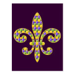 Mardi Gras bead Fleur de lis Postcard