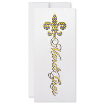 Mardi Gras bead Fleur de lis Custom Rack Cards