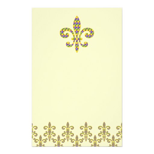 mardi gras beads stationery