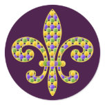 Mardi Gras bead Fleur de lis Stickers