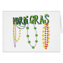 Mardi Gras Beads Greeting Card