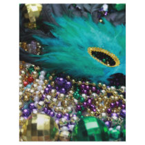 Mardi Gras Beads & Green Feather Mask letterhead