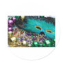 Mardi Gras Beads & Green Feather Mask