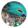 Mardi Gras Beads & Green Feather Mask