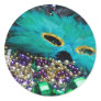 Mardi Gras Beads & Green Feather Mask Stickers