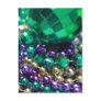 Mardi Gras Beads Green Postcard Invitations