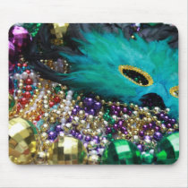 Mardi Gras Beads & Mask Mousepad