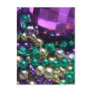 Mardi Gras Beads Purple Postcards Invitation