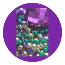 Mardi Gras Beads Purple Sticker by donnabellas Mardi Gras Beads Purple Sticker